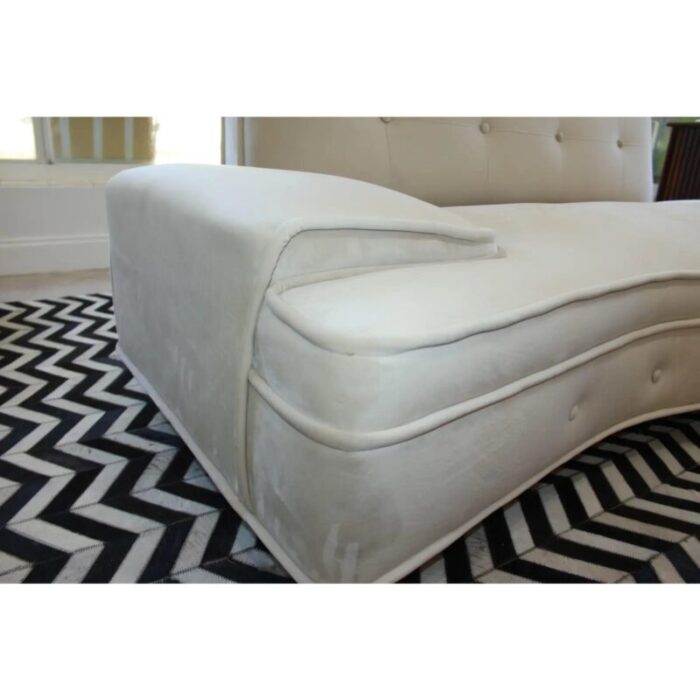 vladimir kagan style 1950s vintage mid century modern ivory sofa 1745