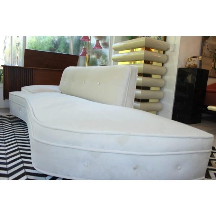 vladimir kagan style 1950s vintage mid century modern ivory sofa 3845