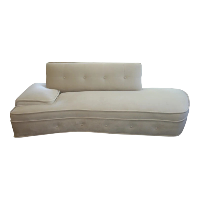 vladimir kagan style 1950s vintage mid century modern ivory sofa 6709