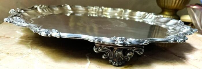 walker and hall 1906 sheffield england silverplate salver footed tray plateau 1664