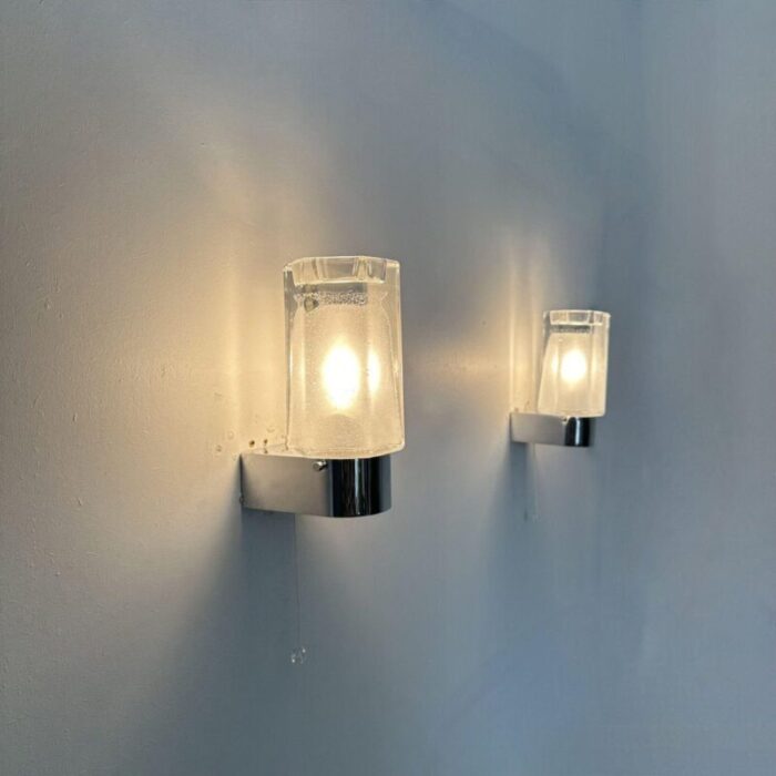 wall lamps sconce from limburg glashuette 1970s set of 2 3