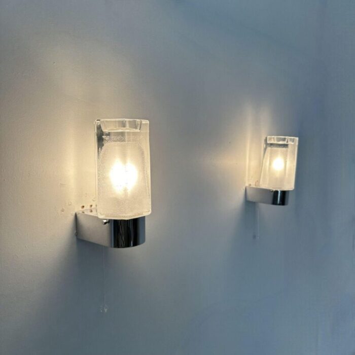 wall lamps sconce from limburg glashuette 1970s set of 2 7