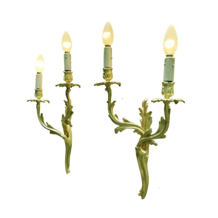 wall lights in gilt bronze set of 4 2