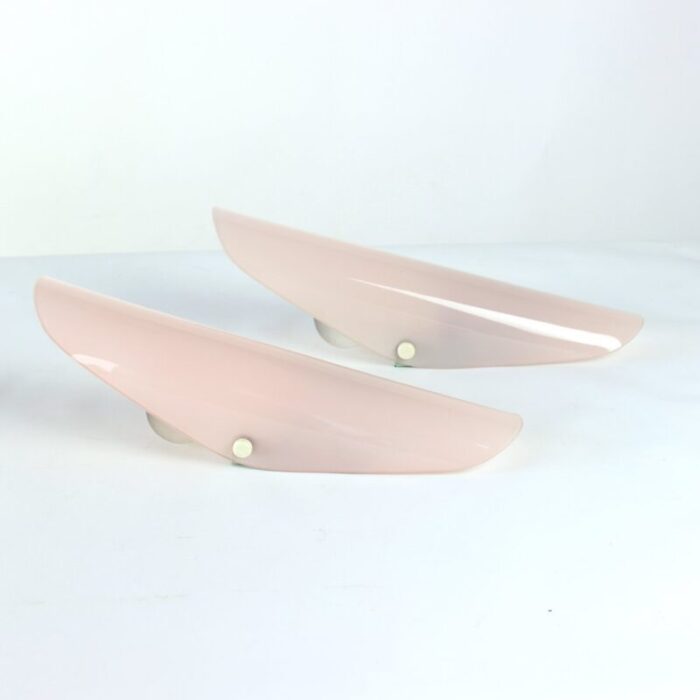 wall lights in pink glass 1960s set of 2 7