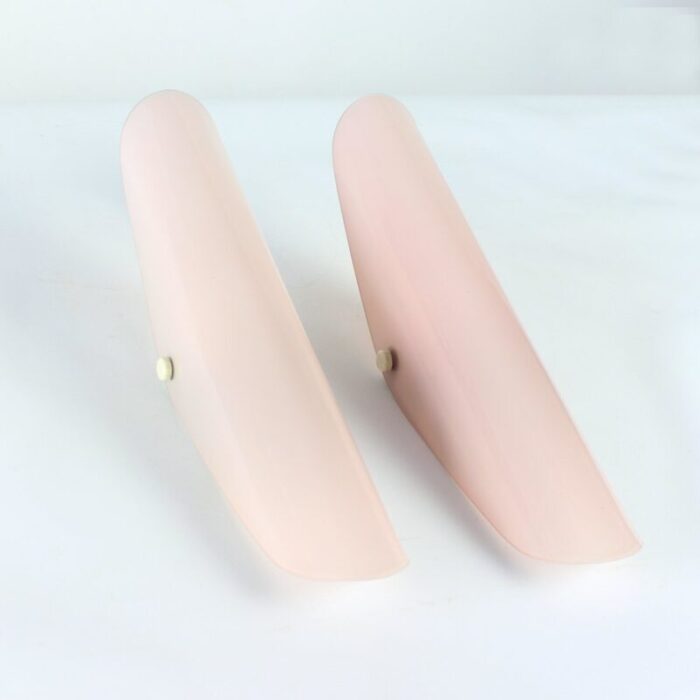 wall lights in pink glass 1960s set of 2 9