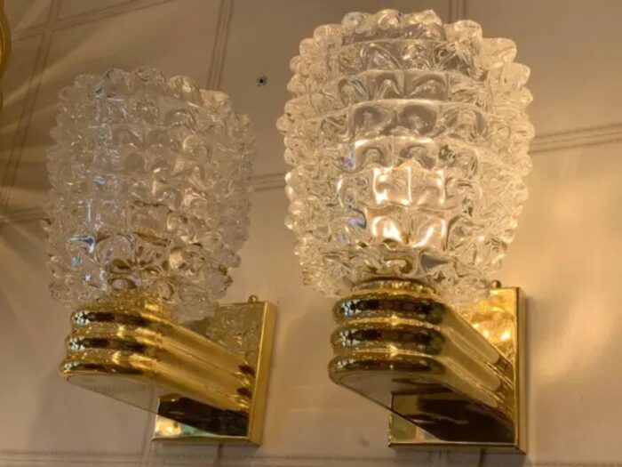 wall lights in rostrato murano glass in the style of barovier 2000 set of 2 10