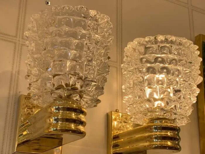 wall lights in rostrato murano glass in the style of barovier 2000 set of 2 12