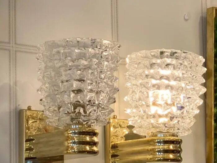 wall lights in rostrato murano glass in the style of barovier 2000 set of 2 2