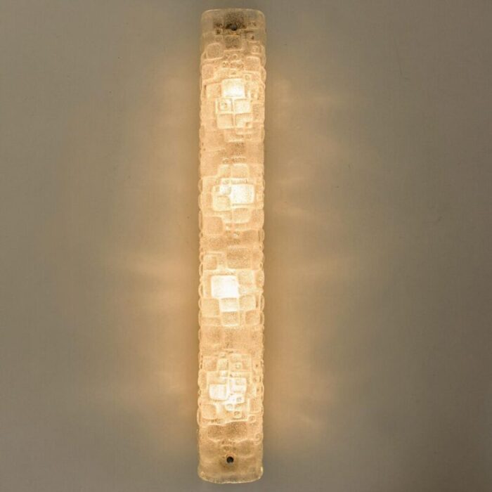 white bubbled ice glass wall light from hillebrand 1960 10