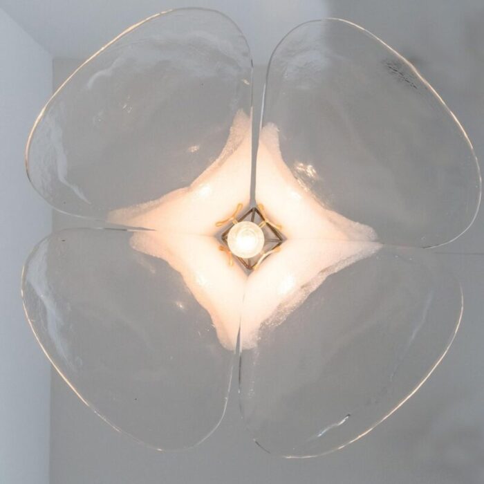 white flower pendant light by carlo nason 1960s 11