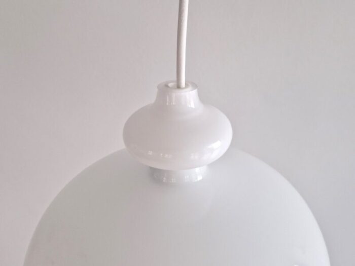 white glass pendant lamp by hans agne jakobsson for staff leuchten 1970s 3