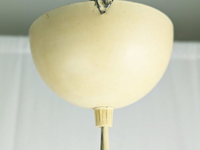 white opaline glass aluminum plastic black white pendant by achille pier giacomo castiglioni for flos 1960s 7