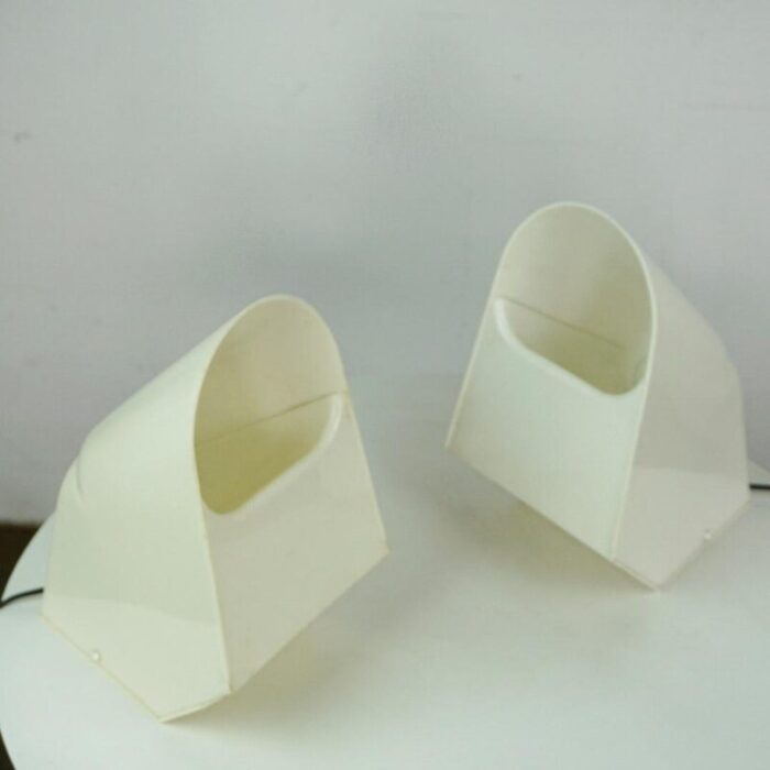 white plastic table lamps by cini boeri for stilnovo 1970s set of 2 3