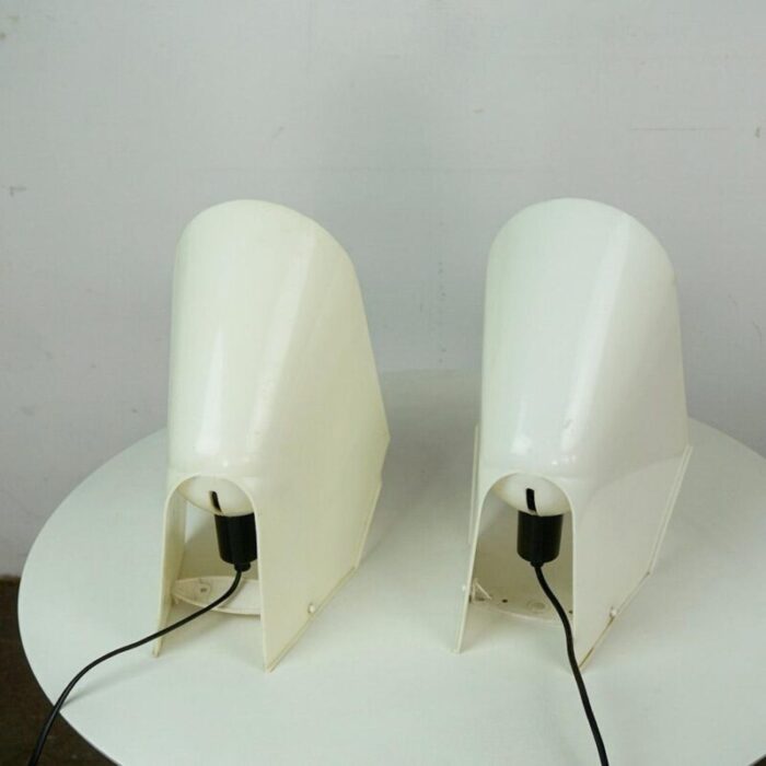 white plastic table lamps by cini boeri for stilnovo 1970s set of 2 4