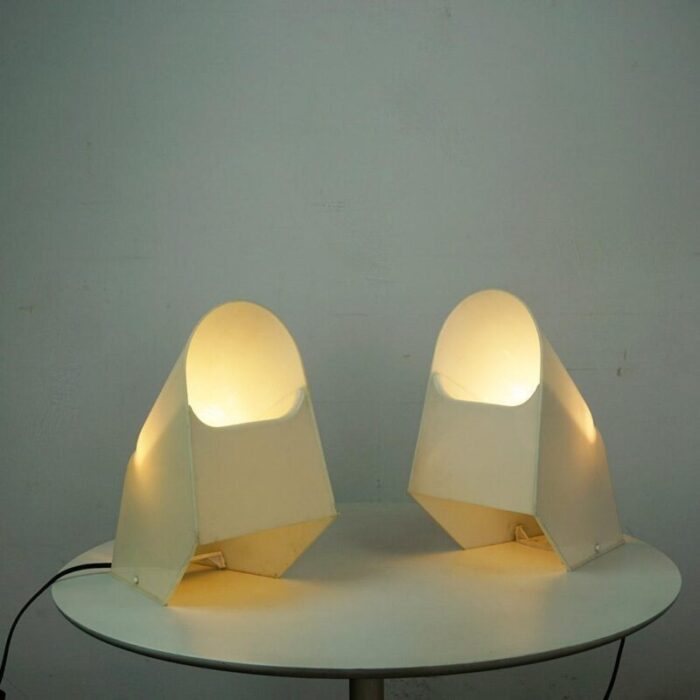 white plastic table lamps by cini boeri for stilnovo 1970s set of 2 5