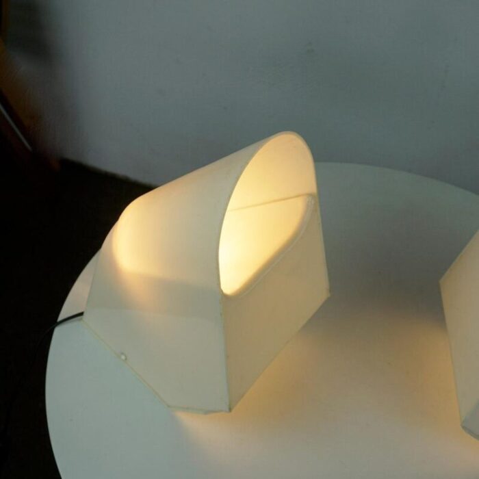 white plastic table lamps by cini boeri for stilnovo 1970s set of 2 8