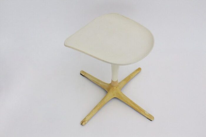 white stool by luigi colani for lusch 1970s 2