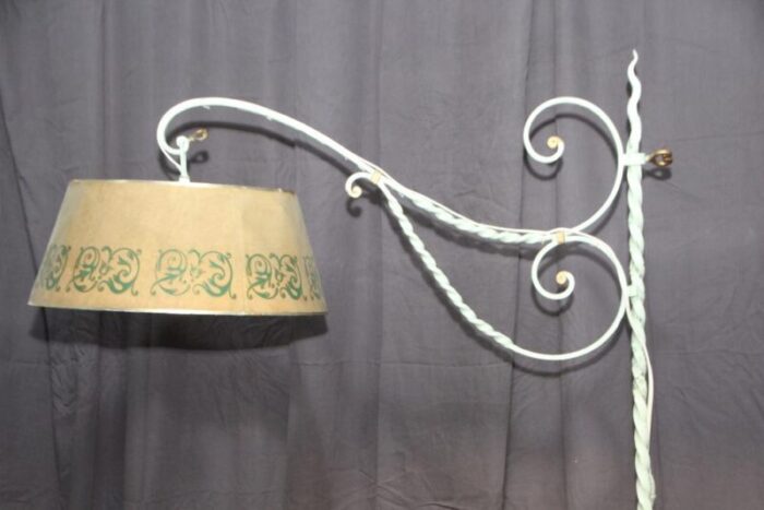 wrought iron floor lamp attributed to gilbert poillerat france 1950s 3227